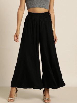 Shae by SASSAFRAS Flared Women Black Trousers