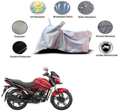 bikecar Two Wheeler Cover for Hero(Glamour i3s, Silver)