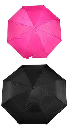 Bizarro.in 3 Fold Set of 2 Plain Office Men::Women_51 Umbrella(Purple)