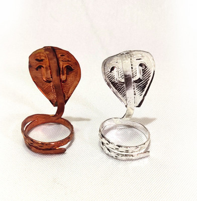 Ayodhya Bhakti Pair of Naag Nagin for Pooja !! Nag Devta !! Silver Naag for Shivling !! Nag Naagin Joda !! Snake Pair for Kal Sarp Dosha !! 2 Pic (Copper Nag- Silver Nagin)!! Sheshnaag Statue for Home Temple Copper Yantra(Pack of 2)
