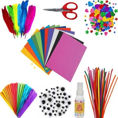 anjanaware DIY Art and Craft Materials Kit Hobby Decoration Items with Origami Ice Cream Sticks Colourful