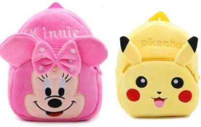 7Eleven Enterprise BM-New combo of 2 pink minnie, yellow pikachu32.2 12 L Backpack(Multicolor)