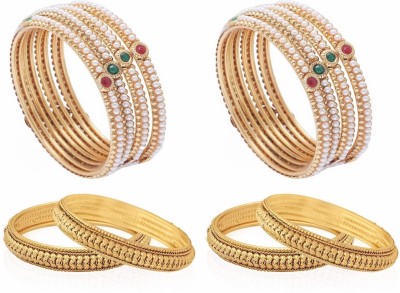 Jewels Kafe Alloy Gold-plated Bangle Set(Pack of 12)