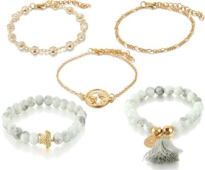 Scintillare by Sukkhi Alloy Gold-plated Charm Bracelet(Pack of 5)