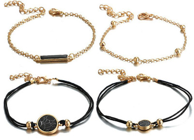 Scintillare by Sukkhi Alloy Gold-plated Charm Bracelet(Pack of 4)