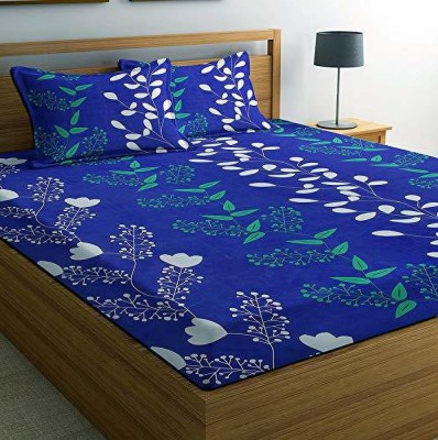 Home Readiness 160 TC Polycotton Double Printed Flat Bedsheet(Pack of 1, Multicolor)