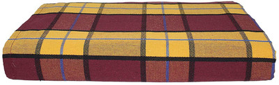 Tharunsha Elite Checkered Single AC Blanket for  AC Room(Cotton, Yellow, Red)