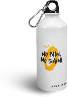 Tee Mafia No Pain No Gain sipper bottle for Friends 600 ml Bottle(Pack of 1, White, Aluminium)