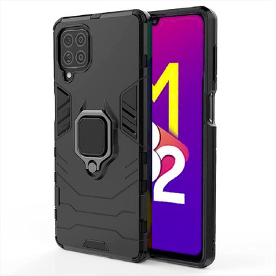 Flipkart SmartBuy Back Cover for Samsung Galaxy M32 4G 360° Rotating Kickstand Hybrid Mobile Case(Black, Ring Case, Pack of: 1)