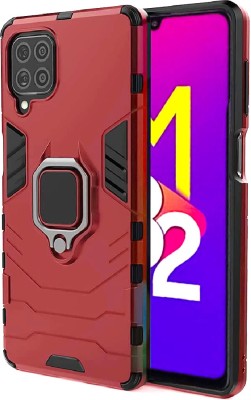 Flipkart SmartBuy Back Cover for Samsung Galaxy M32 4G 360° Rotating Kickstand Hybrid Mobile Case(Red, Ring Case)