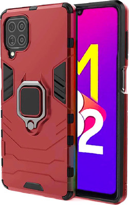 Flipkart SmartBuy Back Cover for Samsung Galaxy M32 4G 360° Rotating Kickstand Hybrid Mobile Case(Red, Ring Case)