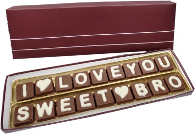 FabBites I Love You Sweet Bro Chocolate Message, Handmade chocolates for Brother, Rakhi Special Handmade Chocolate Bars(1 Units)