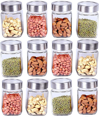 Antique Buyer Glass Grocery Container  - 299 ml(Pack of 12, Clear)