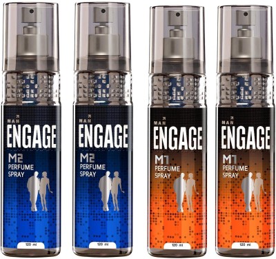 Engage Men 2 M2 + 2 M1 Body Spray 120ml*Pack of 4 Body Spray  -  For Men(480 ml, Pack of 4)