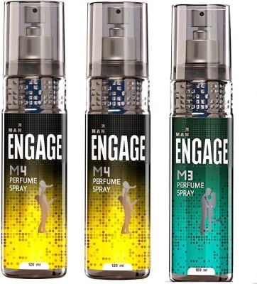 Engage Men 2 M4 + 1 M3 Body Spray 120ml*Pack of 3 Body Spray  -  For Men(360 ml, Pack of 3)
