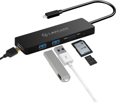 LAPCARE Lap-C 5 in 1 extended Travel Docking Station (2*USB / HDMI / Card Reader) Lap-C 5 in 1 extended Travel Docking Station (2*USB / HDMI / Card Reader) Docking Station(Black)