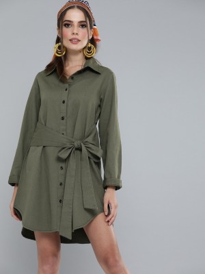 SASSAFRAS Women Shirt Green Dress