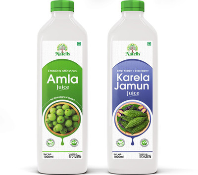 Natells Healthcare Amla juice combo pack ka juicerela jamun(2 x 500 ml)