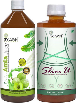 SYLVAN AYURVEDA SYLVAN|SLIM-U JUICE 500ML+AMLA JUICE 1L|PACK OF 2 - MANAGES WEIGHT & BOOST IMMUNITY(2 x 0.75 L)