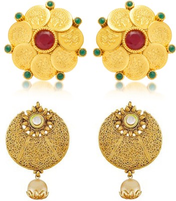 Sukkhi Cluster Gold Plated Earring Combo for Women Alloy Stud Earring
