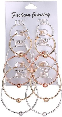 Scintillare by Sukkhi Lavish Gold & Rhodium Plated Hoop Earring Combo for Women Alloy Hoop Earring