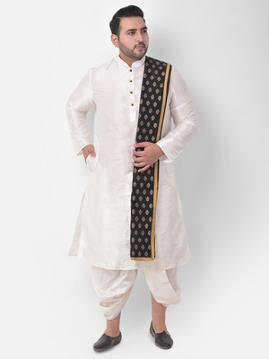 DEYANN PLUS Men Kurta Dhoti Pant Dupatta Set