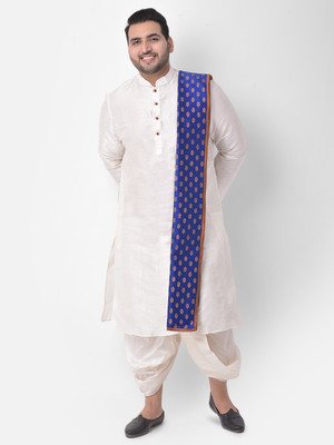 DEYANN PLUS Men Kurta Dhoti Pant Dupatta Set