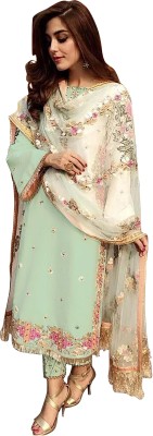 IYALAFAB Georgette Embroidered Salwar Suit Material