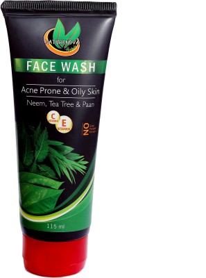 NatureNova Herbals FaceWash for Acne Prone & Oily Skin (Neem, Paan and Tea Tree) | Vitamin C & Vitamin E | No Paraben, Soap, Mineral Oil Face Wash(115 ml)