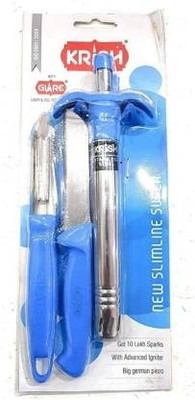Glare Steel Gas Lighter(Steel, Blue, Pack of 1)