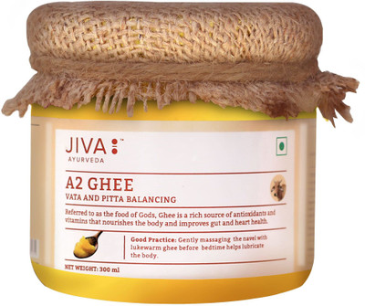 Jiva A2 Gir Cow Ghee - Pure Desi Ghee - Pack of 1 Ghee 300 ml Mason Jar