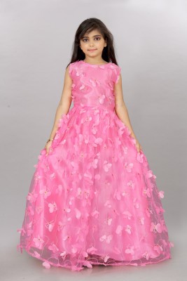 Apnisha Maxi/Full Length Party Dress(Pink, Sleeveless)