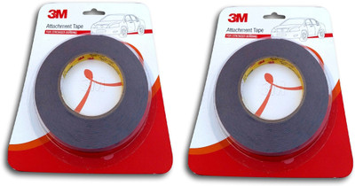 3M Double-sided Acrylic Foam Attachment Tape 1.2cm X 4M - For Stronger Bonding - Pack of 2 4 m Double-sided Tape(Grey Pack of 2)