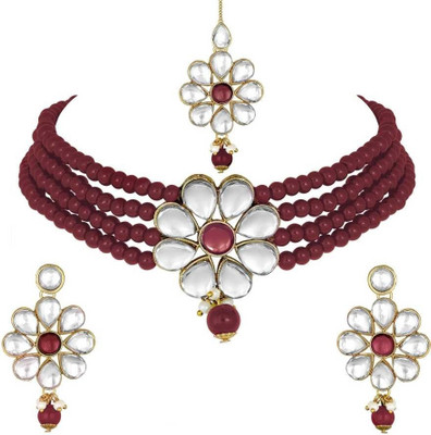 CATALYST Alloy Maroon Jewellery Set(Pack of 1)