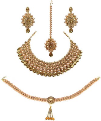 jatin imitation Metal, Stone Gold-plated Gold Jewellery Set(Pack of 1)