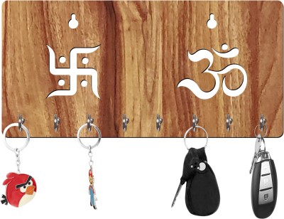 vpk Om Sathiya Best Design Wood Key Holder(8 Hooks, Brown)