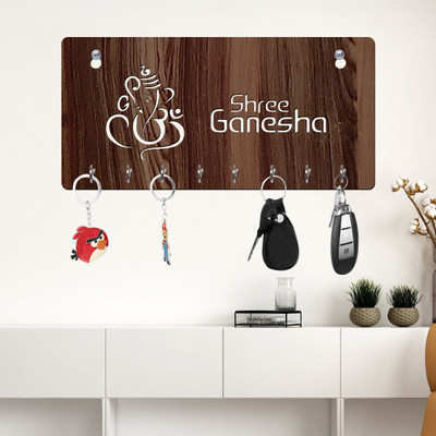 Fravy Wood Key Holder(8 Hooks, Brown)