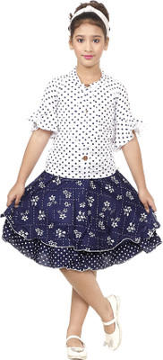 FashionID Girls Casual Top Skirt(White)