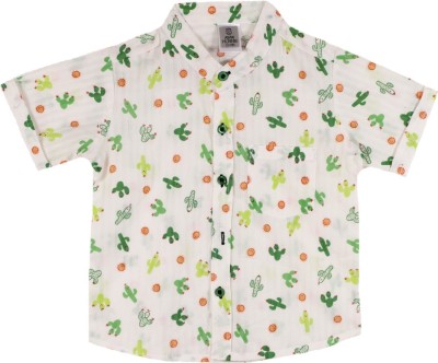 Aww Hunnie Boys Printed Casual White Shirt