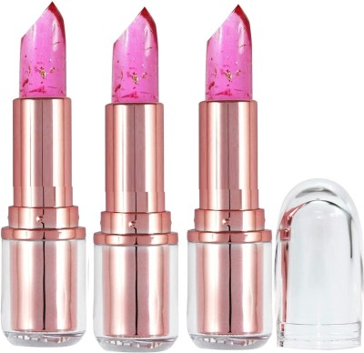 ADJD MAGIC COLOR CHANGING LIP JELLY PIGMENTED & LONG WEAR LIPSTICK PACK OF 3(PINK, 10.8 g)