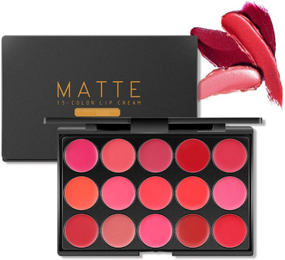 NADJA PERFECT MATTE FINISH NEW 15 COLOR WATER PROOF & LONG LASTING LIPSTICK PALETTE(MULTI-COLOR, 20 g)
