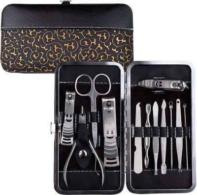 Faigy Manicure Pedicure Set Nail Clippers - 12 Piece Stainless Steel Manicure Kit - tools for nail, Cutter Kits Includes Cuticle Remover with Portable Travel Case(100 g, Set of 1)