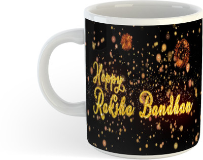 ADN21 HAPPY RAKHI PRINTED CERMIC COFFEE MUG , HAPPY RAKSHA BANDHAN , IDEAL FOR BROTHER AND SISTER , FESTIVAL OF BROTHER AND SISTER 38 Ceramic Coffee Mug(325 ml)