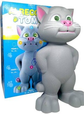 AS TRADERS Talking Tom Cat Toy For Kids Intelligent Speaking Repeats What You Say_69(Grey)