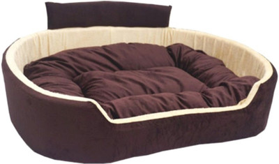 Furry Smile Simple Letest Beds , Sofas & Chair With Collar For Dog And Cat M Pet Bed(Brown & Cream)