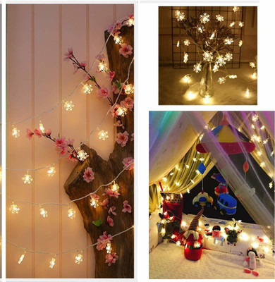 Infiprises 16 LEDs 4 m Yellow Steady Snow Flake Rice Lights(Pack of 1)