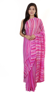 Kastiel Printed Daily Wear Georgette Saree(Pink)