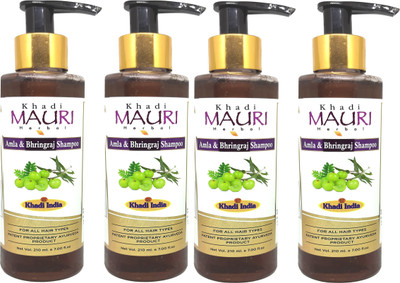 Khadi Mauri Amla Bhringraj Shampoo - Pack of 4(840 ml)