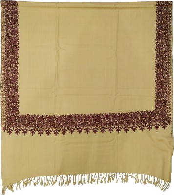 Soul Essence Wool Embroidered Women Shawl(Beige)