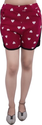 DRESSED UP DIVAS Printed Women Maroon Hotpants